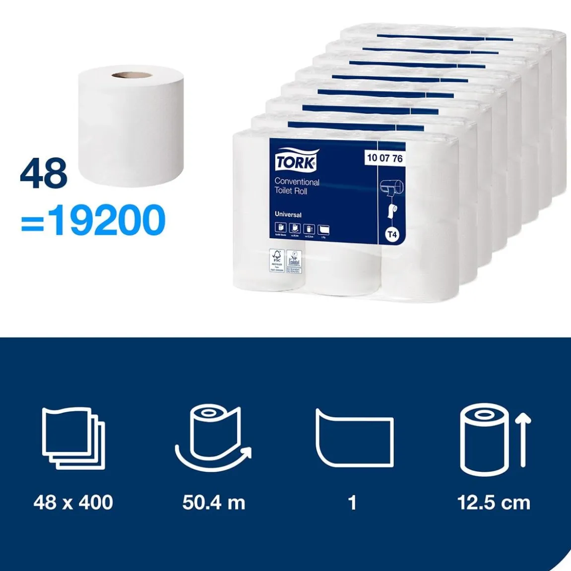 Toalettpapper Tork T4 Universal 1-lg Natur 51m