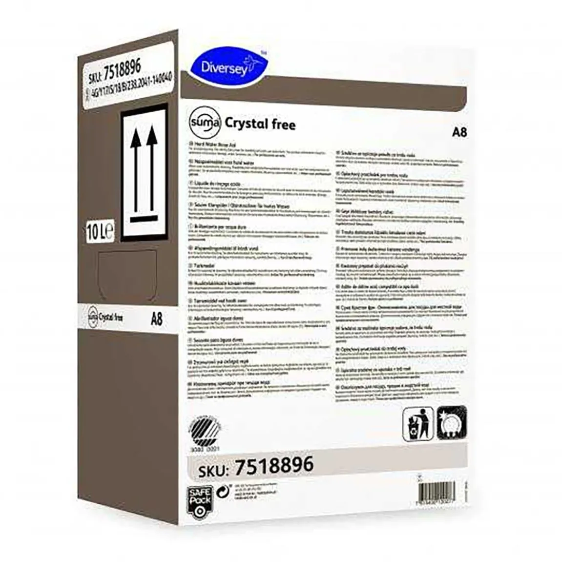Torkmedel Diversey Suma Crystal free A8 SafePack 10L