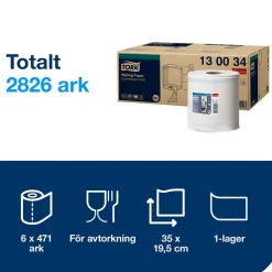 Torkrulle Tork M2 Premium 1-lag Vit 195mmx165m