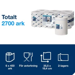 Torkrulle Tork M4 Reflex Advanced 2-lag Vit 194mmx150m