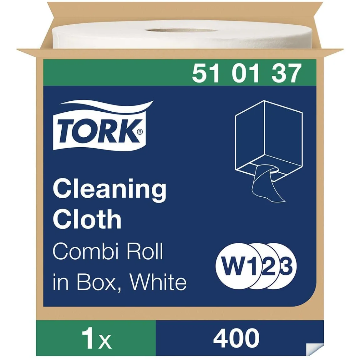 Torkrulle Tork W1/2/3 Mjuk 1-lag Vit 32cmx152m
