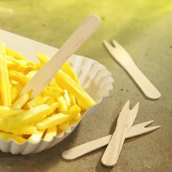 Träbestick Pommes Frites Gaffel 85mm