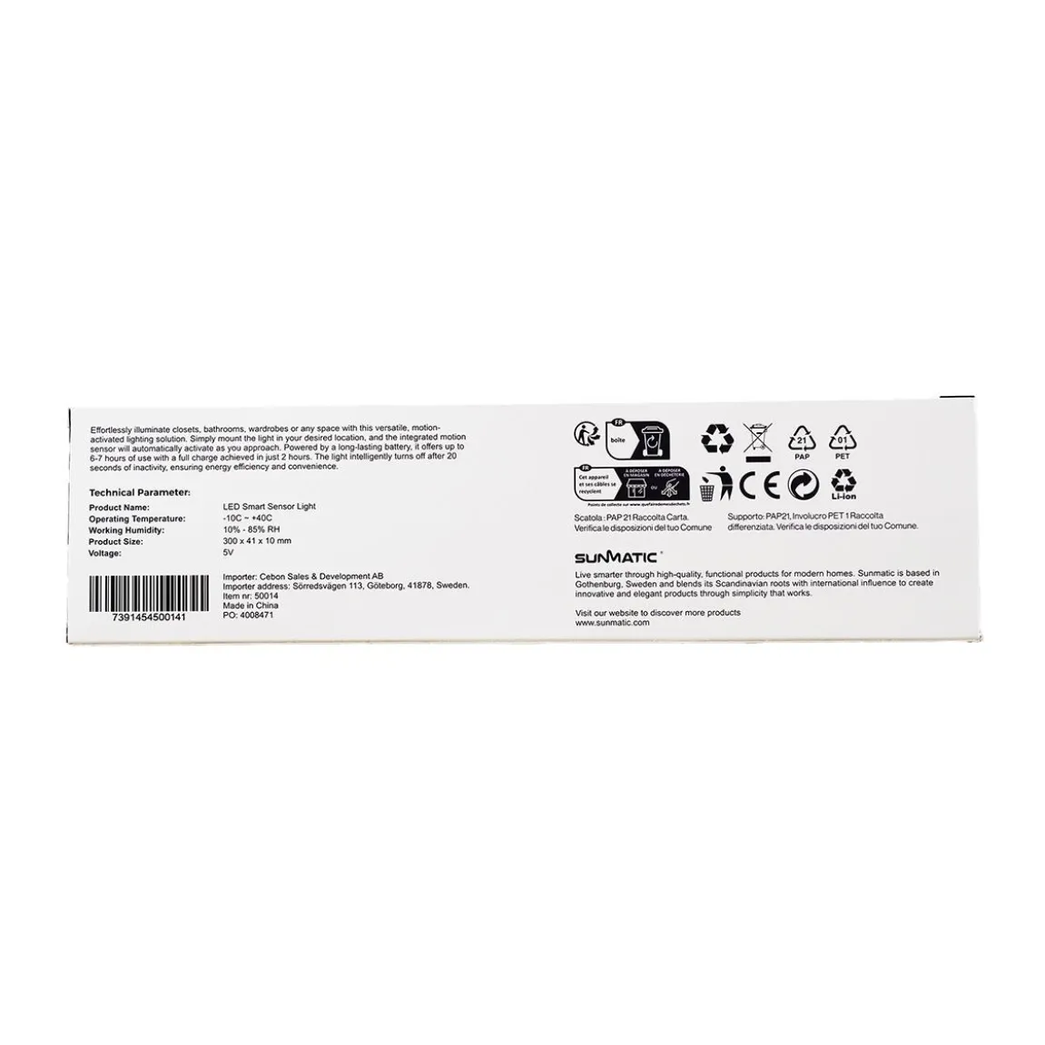 Trådlös Belysning Sunmatic Sensorlampa LED 30cm