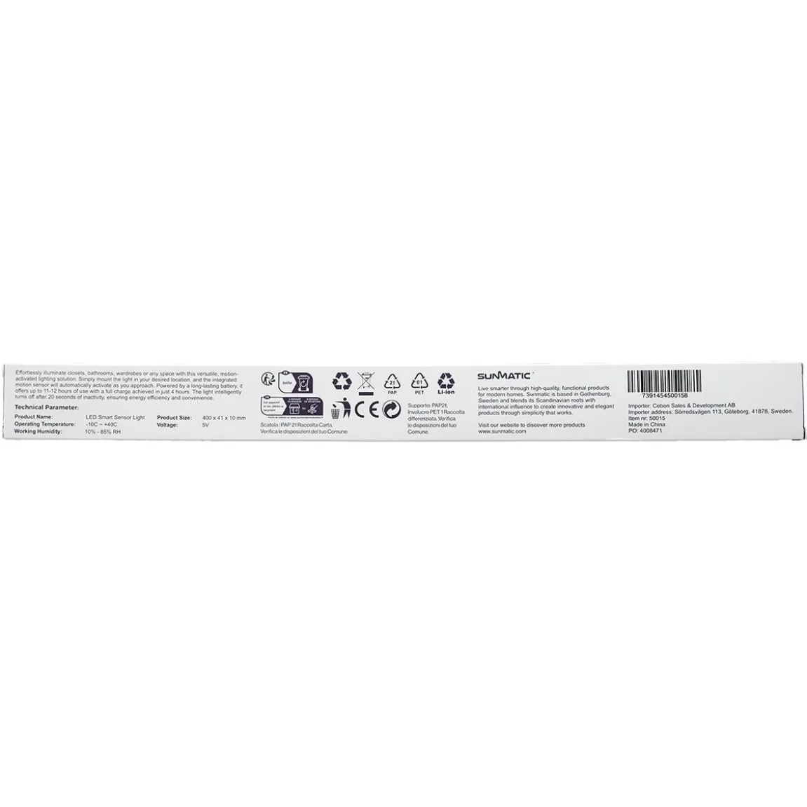 Trådlös Belysning Sunmatic Sensorlampa LED 40cm