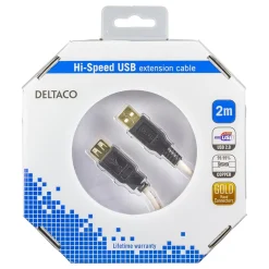 USB 2 kabel Deltaco A-A hane/hane 1,8m