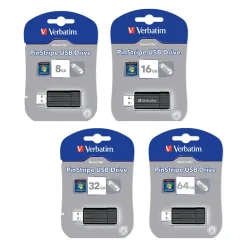 USB-Minne Verbatim PinStripe 8GB Svart