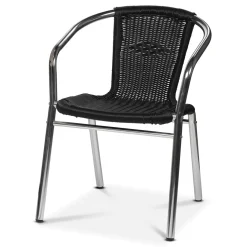 Utestol Alu-Bistro Fiberrotting Svart