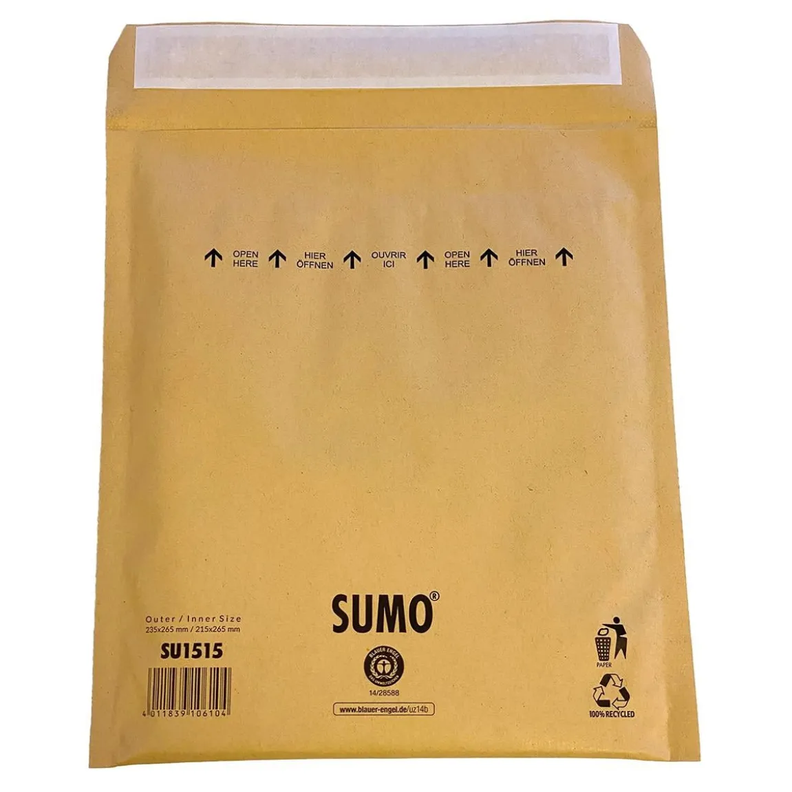 Vadderad påse SUMO SU1520 ECO 100% Brun 345x470 mm