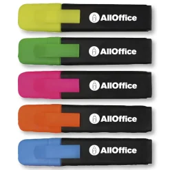 Överstrykningspenna AllOffice Snedskuren Spets 5-Pack 5 Färger