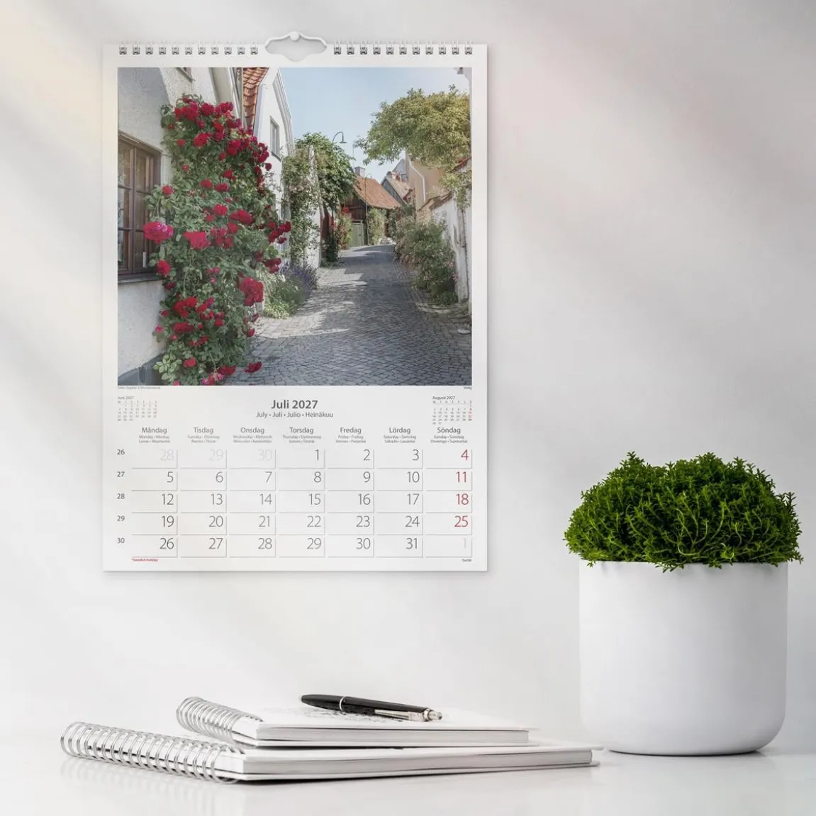 Väggkalender Burde 1725 Beautiful Sweden 2027