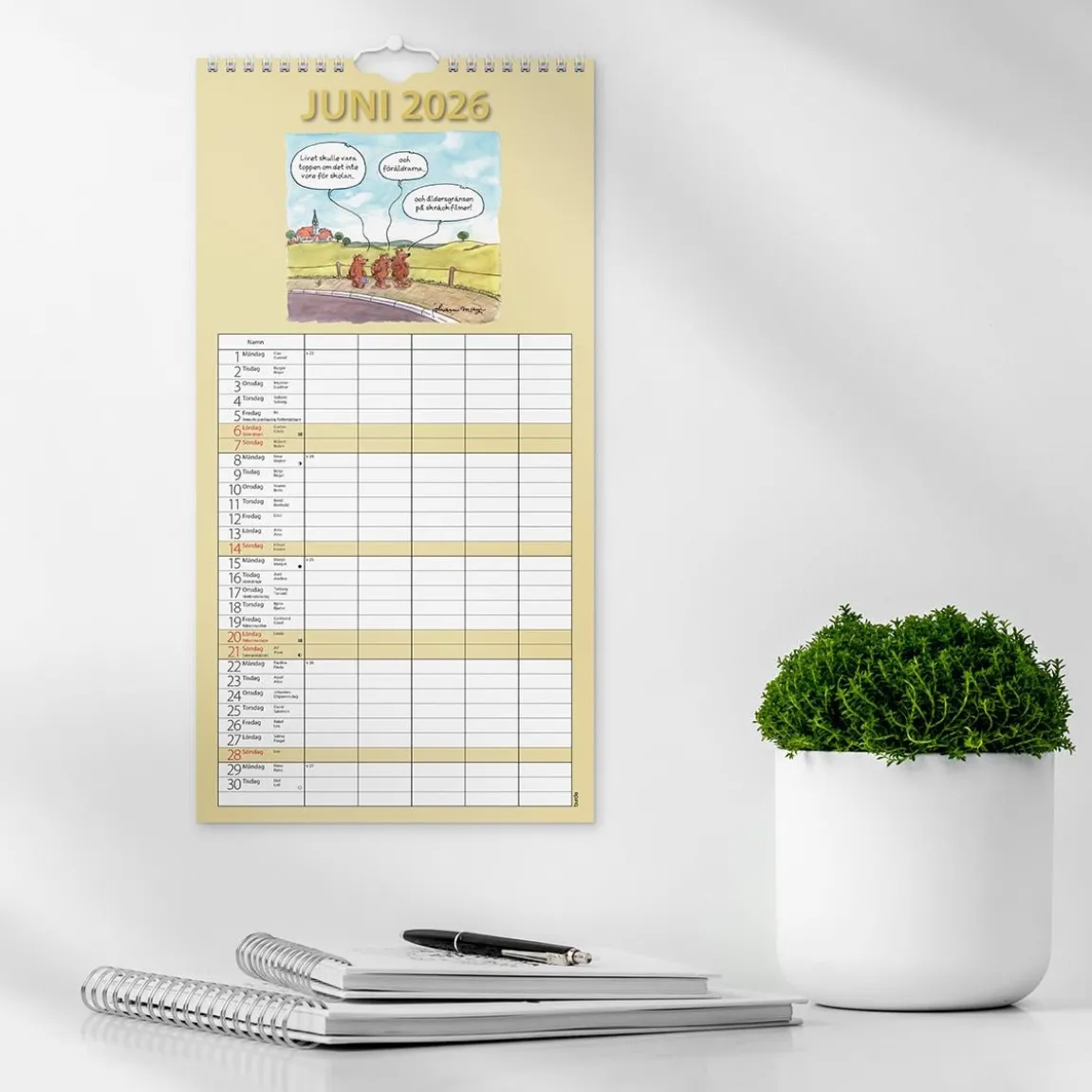 Väggkalender Burde 1758 Familjekalender Rolig 2027
