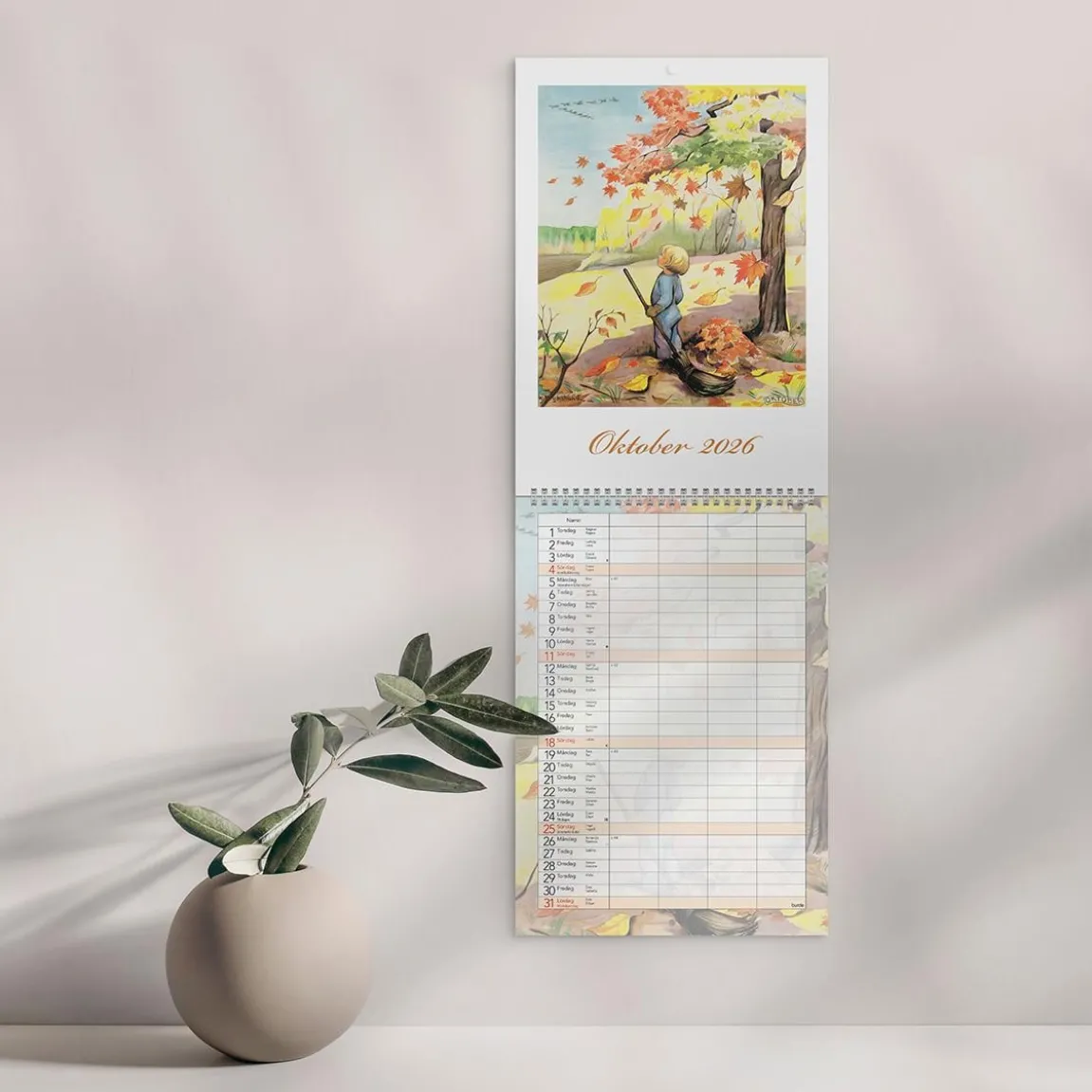 Väggkalender Burde 1739 Familje Kerstin Frykstrand 2027