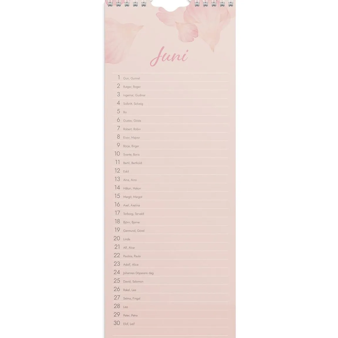 Väggkalender Burde 1890 Födelsedagar