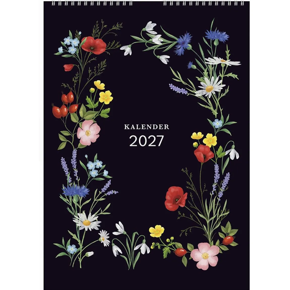 Väggkalender Burde 1799 Illustrerad Blomster 2027 A4