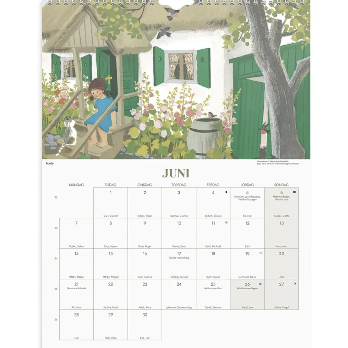 Väggkalender Burde 1782 Ilon Wikland 2027