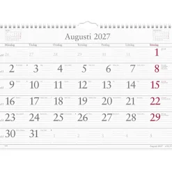 Väggkalender Burde 1700 Månadskalendern 2027