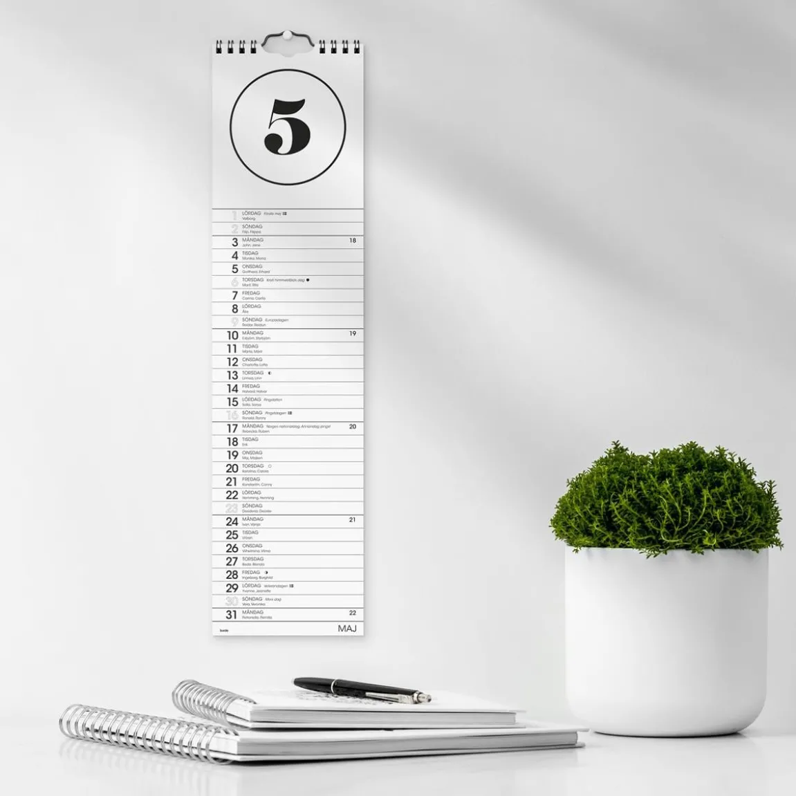Väggkalender Burde 1768 Simple 2027