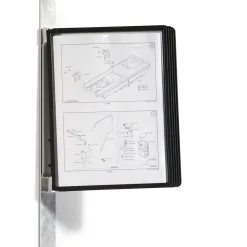 Väggställ Durable Vario Magnet 5 paneler svart A4