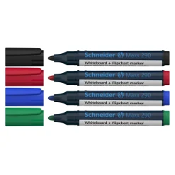 Whiteboardpenna Schneider 290 Konisk 4 färger 1-3mm
