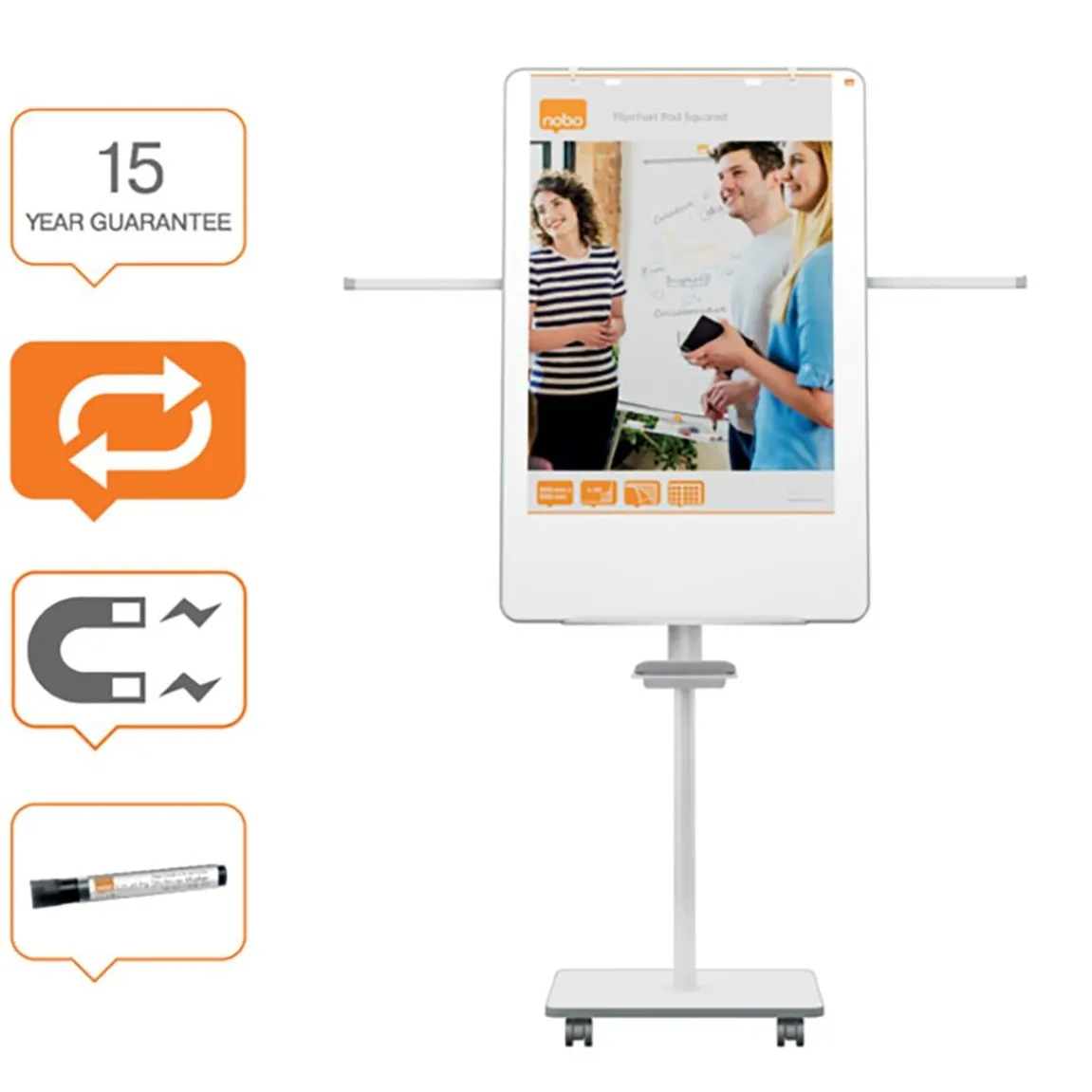 Whiteboardtavla Nobo Move & Meet Mobil 700x1000mm